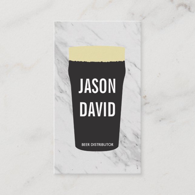 Stout Pint of Beer Marble Business Card (Front)