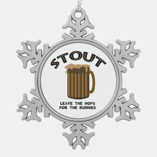 Stout  snowflake pewter christmas ornament (Front)
