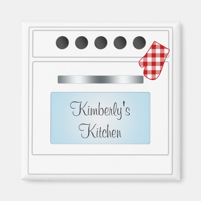 Stove Oven Door Personalized (Choose Colour) Magnet (Front)
