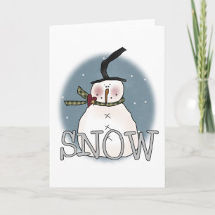 Stovepipe Hat Snowman Holiday Card