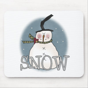 Stovepipe Hat Snowman Mouse Pad