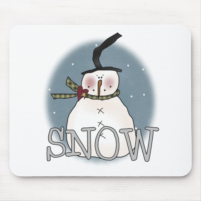 Stovepipe Hat Snowman Mouse Pad (Front)