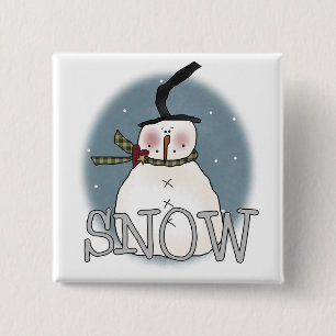 Stovepipe Hat Snowman T-shirts and Gifts 2 Inch Square Button