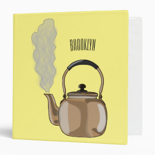 Stovetop or hob kettle cartoon illustration binder