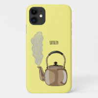 Stovetop or hob kettle cartoon illustration 