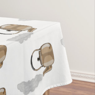 Stovetop or hob kettle cartoon illustration tablecloth