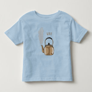 Stovetop or hob kettle cartoon illustration toddler t-shirt