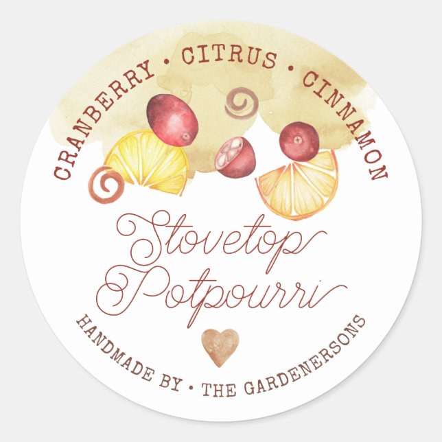 Stovetop Potpourri Classic Round Sticker (Front)
