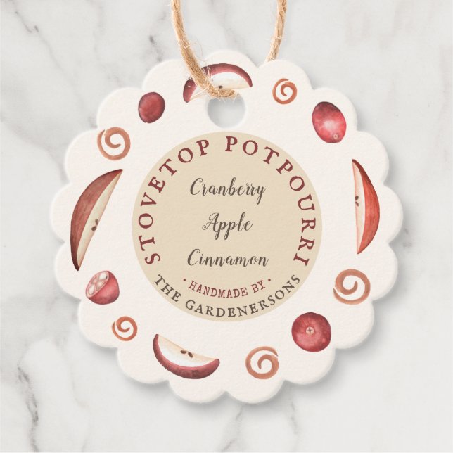 Stovetop Potpourri  Favour Tags (Front)