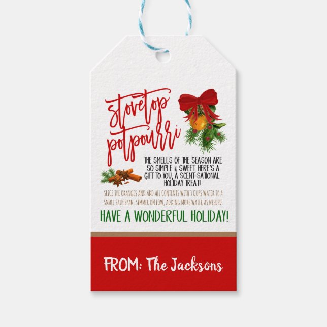 Stovetop Potpourri Gift Tag (Front)