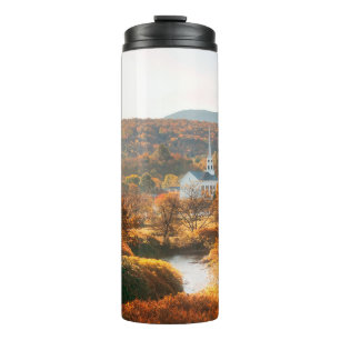 Stowe morning in Autumn with colorful foliage and Thermal Tumbler