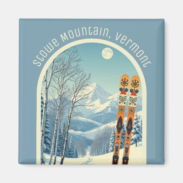 Stowe Mountain Vermont ski vacation Magnet (Front)