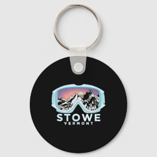 Stowe Ski Design Stowe, Vt Skiing Snow Gift Keychain