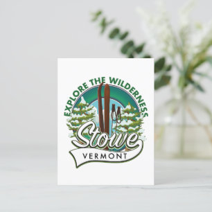 Stowe Vermont ,Explore the Wilderness ski poster. Postcard