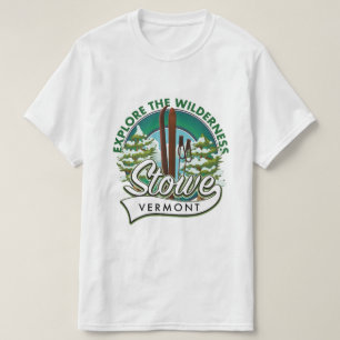 Stowe Vermont ,Explore the Wilderness ski poster. T-Shirt