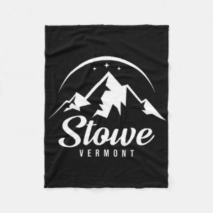 Stowe Vermont Ski Resort Skiing Snowboarding Fleece Blanket