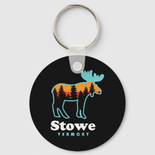 Stowe Vermont Skiing Mountains Stowe Vt Moose  Keychain
