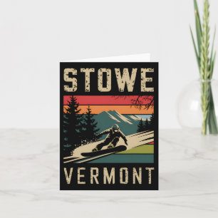 Stowe Vermont Snowboard Vintage Snowboarding Mount Card