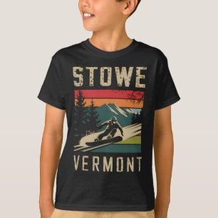 Stowe Vermont Snowboard Vintage Snowboarding Mount T-Shirt