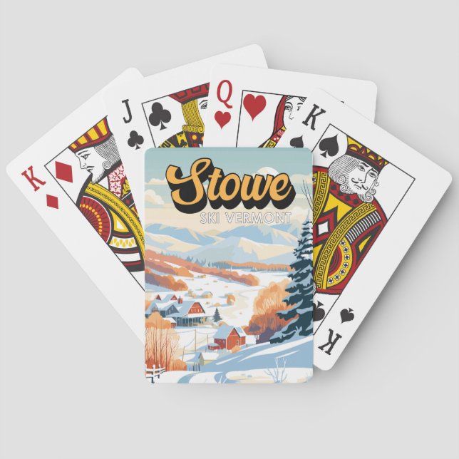 Stowe Vermont Winter Vintage Playing Cards (Back)