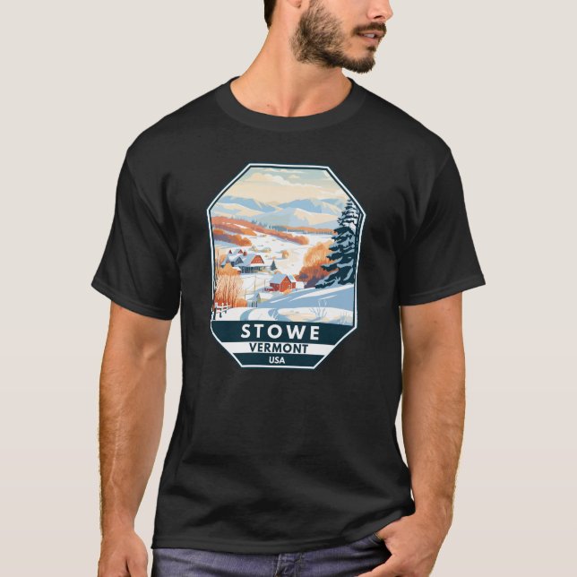 Stowe Vermont Winter Vintage T-Shirt (Front)