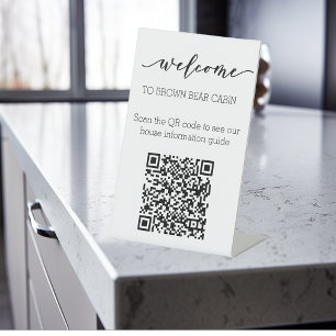 STR Guide QR Code Information guide Rental home   Pedestal Sign