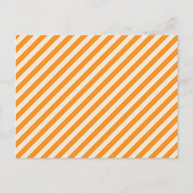 [STR-OR-1] Orange and white candy cane striped Postcard (Front)