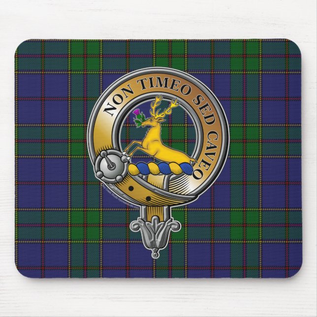 Strachan Tartan & Badge Mouse Pad (Front)