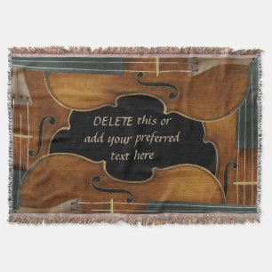 Stradivari Violin Quartet with Customizable Name Throw Blanket