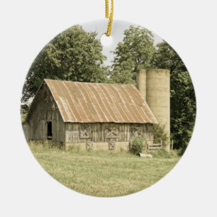 Strafford Mo Barn Antique Ceramic Ornament