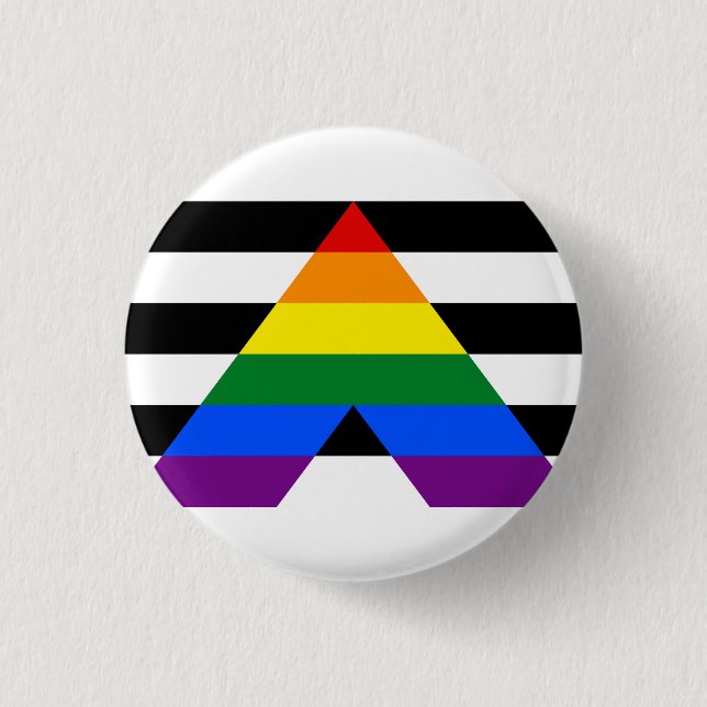 Straight Ally Flag 1 Inch Round Button (Front)