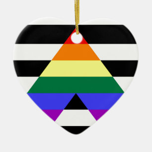 Straight Ally flag Ceramic Ornament