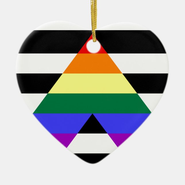 Straight Ally flag Ceramic Ornament (Front)