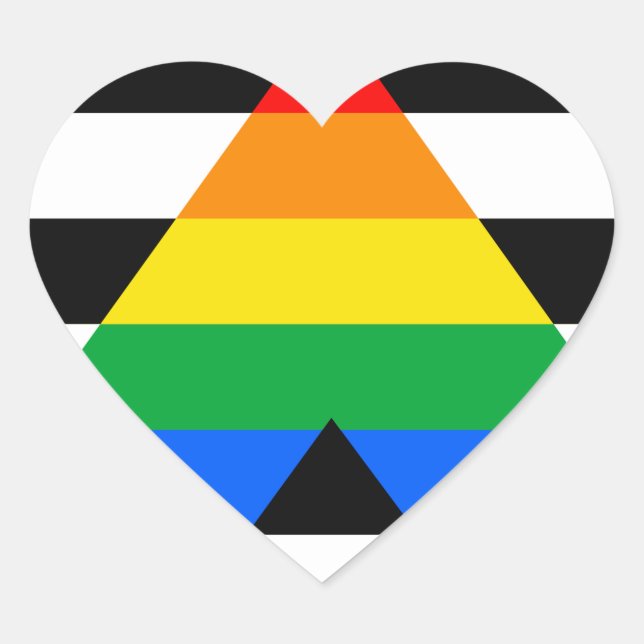 Straight Ally Flag Heart Sticker (Front)