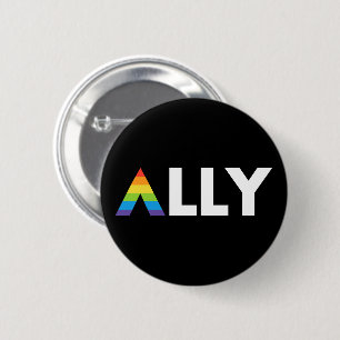 Straight Ally LGBTQ Rainbow LGBT 2 Inch Round Button