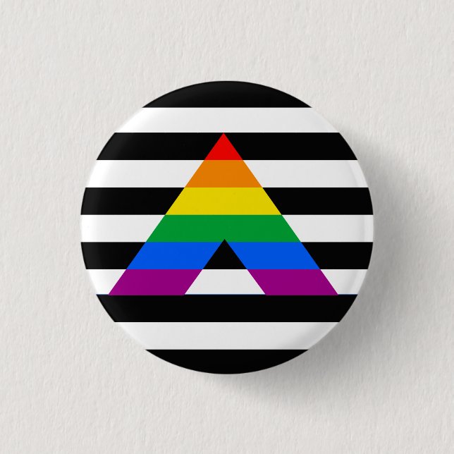 Straight Ally Pride 1 Inch Round Button (Front)