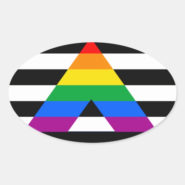 STRAIGHT ALLY PRIDE 2014 PRIDE OVAL STICKER (Front)