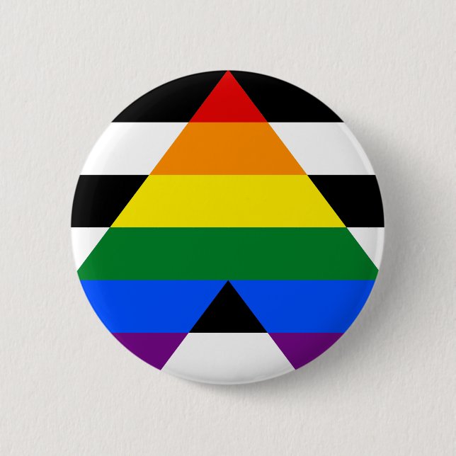 Straight Ally Pride 2 Inch Round Button (Front)