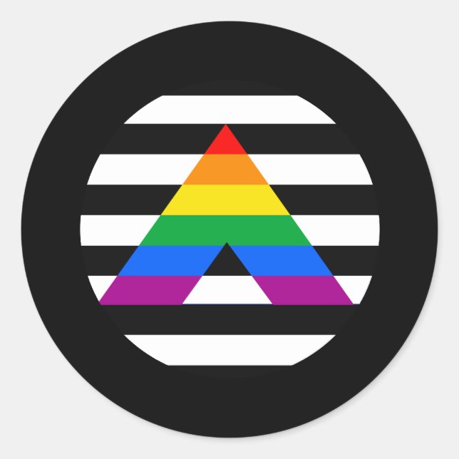 Straight Ally Pride Classic Round Sticker (Front)