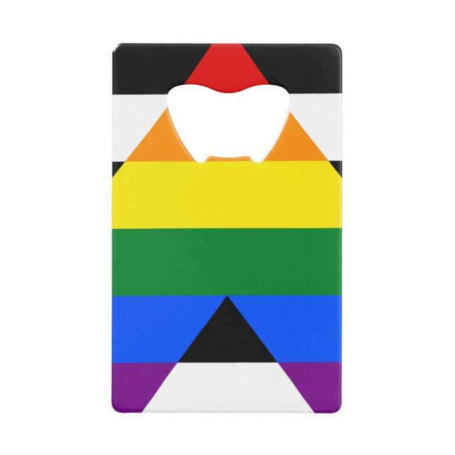 Straight Ally Pride Credit Card Bottle Opener (Front)