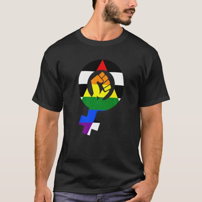 Straight Ally Pride Feminist Flag   T-Shirt (Front)