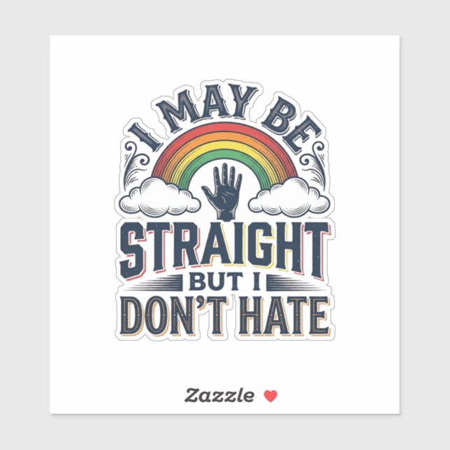 Straight Ally Pride Rainbow Vintage Vector Design_ (Sheet)