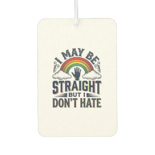 Straight Ally Pride Rainbow Vintage Vector Design_ Air Freshener