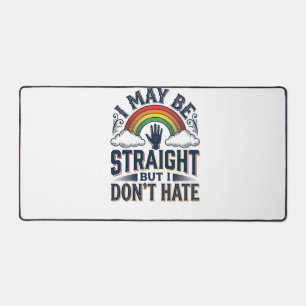 Straight Ally Pride Rainbow Vintage Vector Design_ Desk Mat