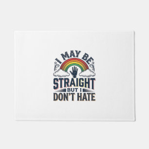 Straight Ally Pride Rainbow Vintage Vector Design_ Doormat