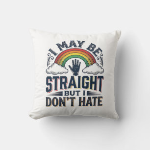 Straight Ally Pride Rainbow Vintage Vector Design_ Throw Pillow