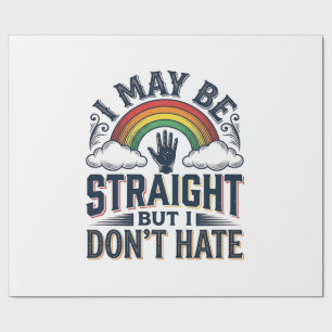 Straight Ally Pride Rainbow Vintage Vector Design_ Wrapping Paper