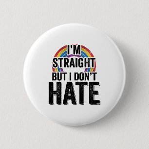 Straight Ally Rainbow Vintage Typography Shirt_1 2 Inch Round Button