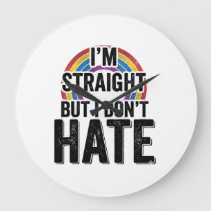 Straight Ally Rainbow Vintage Typography Shirt_1 Large Clock