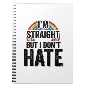 Straight Ally Rainbow Vintage Typography Shirt_1 Notebook